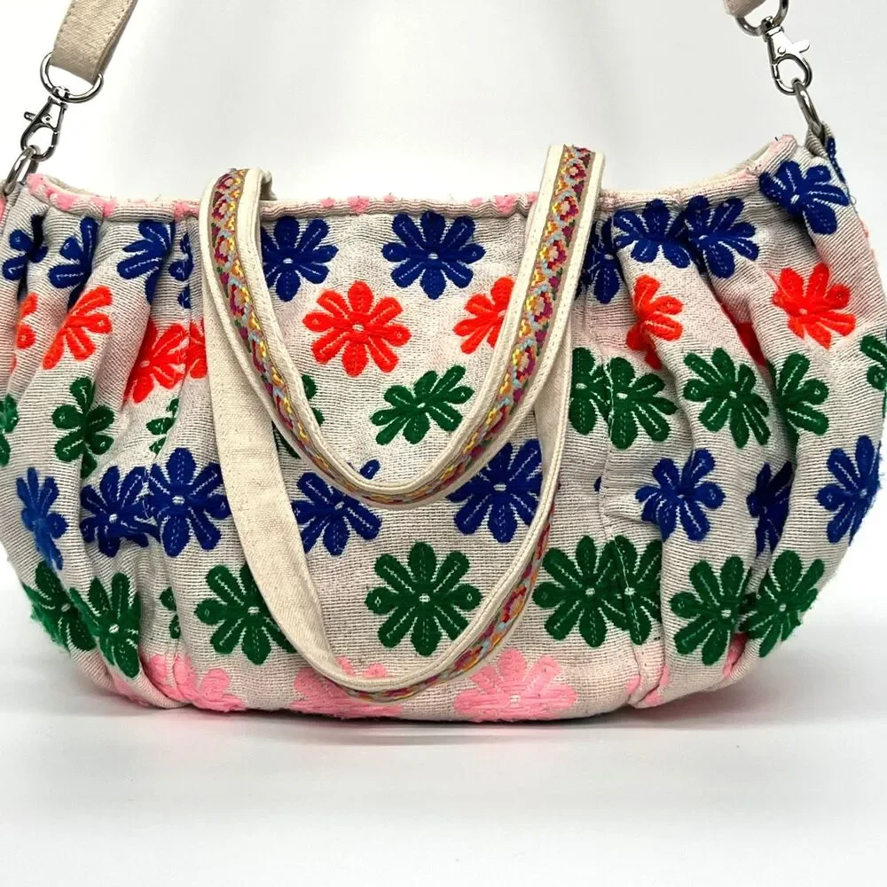 Beaded Embroidered Dragonfly Tote Bag Boho Multicolor Crossbody America & Beyond
